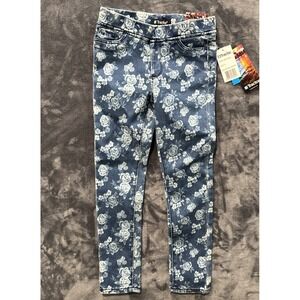 NWT - Tractor Jeans‎ Floral Blue Stretchy Jeggings Size 4 Style #SAT118C